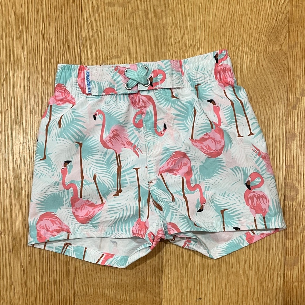 Vibrant Flamingo - Elastic Waist Swim Trunks